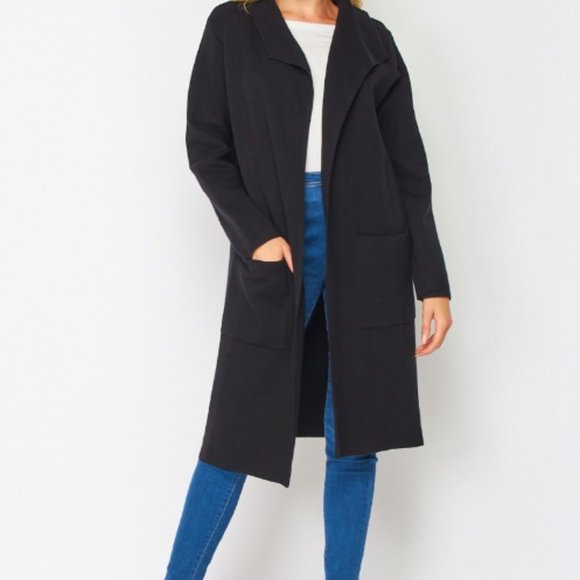 Sweater Cardigan Long Duster, Below the Knees with Pockets, Camel Tan Color - Picture 11 of 11